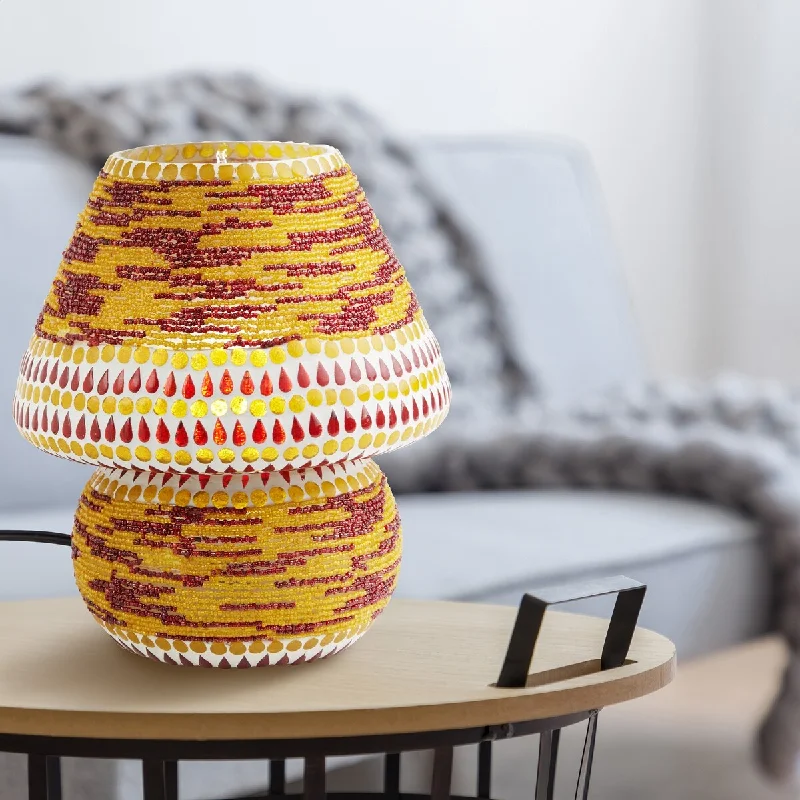 mid century modern table lamps with iconic designs for a stylish studymid century modern table lamps with iconic designs for a stylish studyEvelyn River of Goods Red/Yellow Glass Mushroom 8.75-Inch Accent Lamp - 7.5" x 7.5" x 8.75"