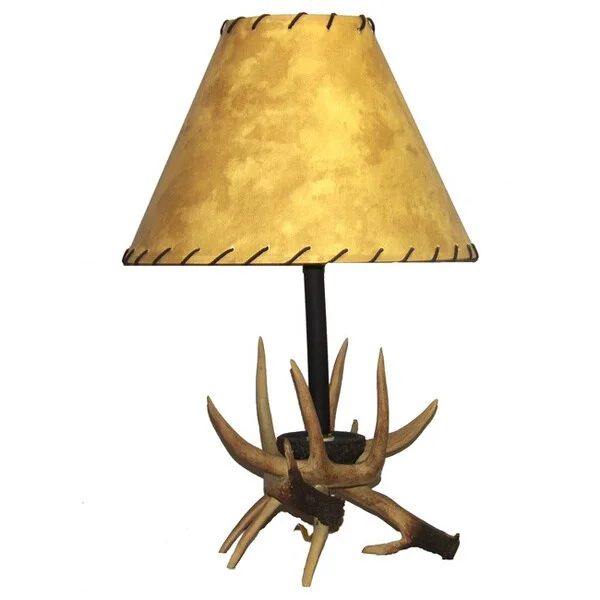 rustic farmhouse table lamps for cozy kitchensrustic farmhouse table lamps for cozy kitchensFaux Antler Table Lamp with Faux Leather Shade