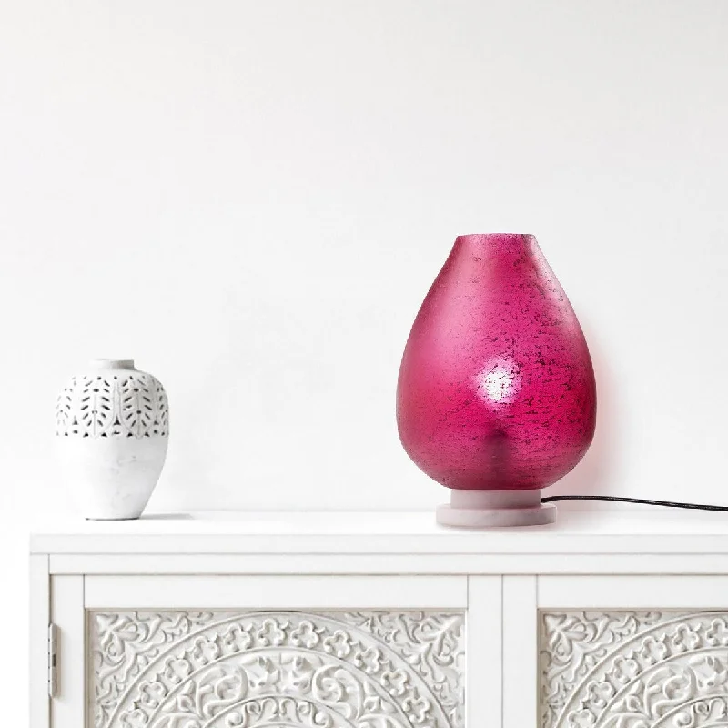 marble table lamps with a luxurious veined pattern for high end decormarble table lamps with a luxurious veined pattern for high end decorFaye River of Goods White Marble and Fuchsia Glass Shade 13-Inch Accent Lamp - 9.5" x 9.5" x 13"