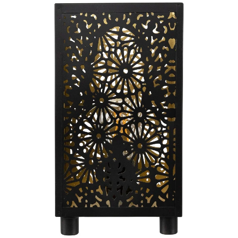 industrial style table lamps with exposed bulbs for loft apartmentsindustrial style table lamps with exposed bulbs for loft apartmentsFloral Laser-Cut Iron Table Lamp - 11" - Black and Gold - 11