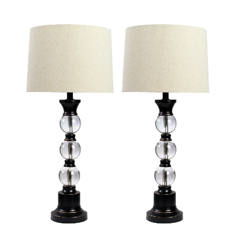 coastal style table lamps with nautical elements for beach housescoastal style table lamps with nautical elements for beach housesFlorence Stacked Crystal and Metal Table Lamp - Set of 2