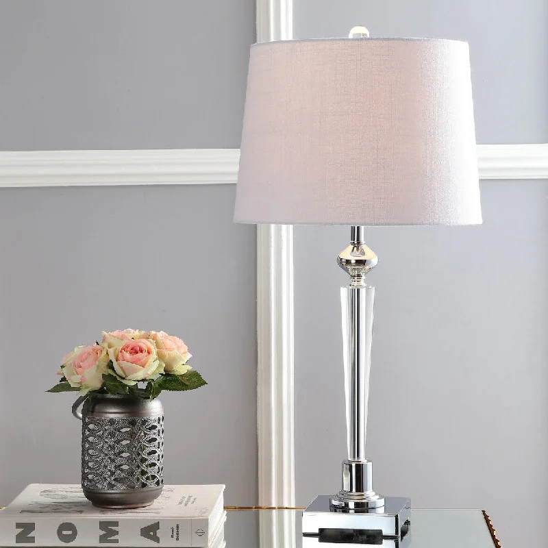 industrial style table lamps with exposed bulbs for loft apartmentsindustrial style table lamps with exposed bulbs for loft apartmentsFoster 28.25" Crystal LED Table Lamp, Clear/Chrome by JONATHAN Y