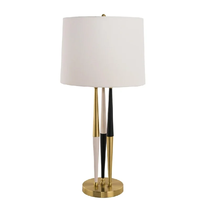 rustic farmhouse table lamps for cozy kitchensrustic farmhouse table lamps for cozy kitchensGold, Black And White Metal Frame Table Lamp