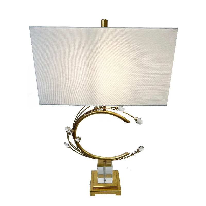 coastal style table lamps with nautical elements for beach housescoastal style table lamps with nautical elements for beach housesGold Leaf Frame Table Lamp With Clear Crystal Base And Accents
