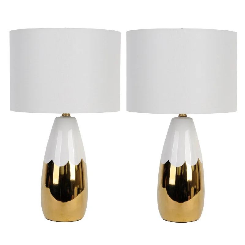 wooden table lamps with natural grain for a warm and organic feelwooden table lamps with natural grain for a warm and organic feelGreer Dipped Ceramic Table Lamp - Set of 2
