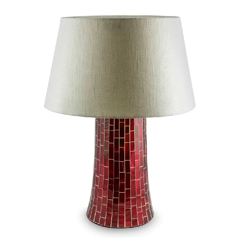mid century modern table lamps with iconic designs for a stylish studymid century modern table lamps with iconic designs for a stylish studyHandmade Glass Mosaic 'Ruby Glow' Table Lamp (Mexico) - 18.5"x25"