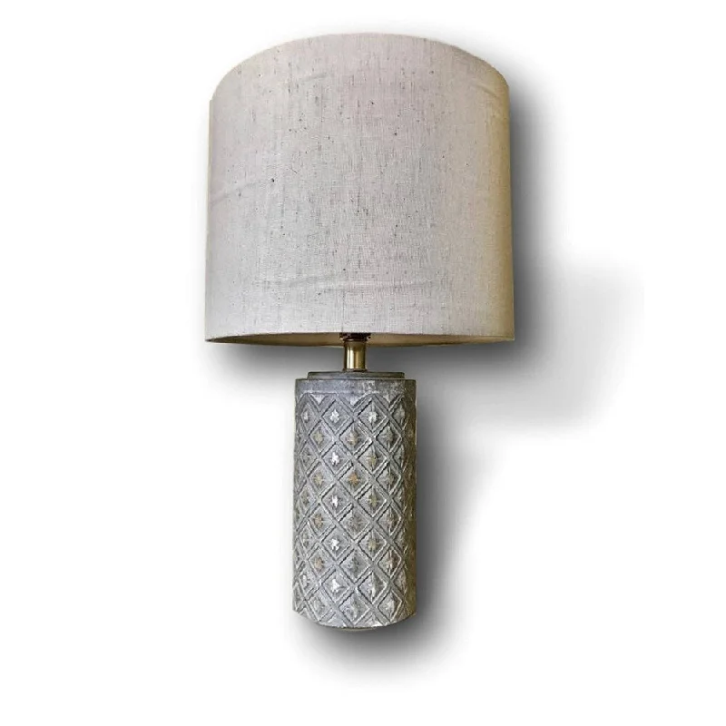 coastal style table lamps with nautical elements for beach housescoastal style table lamps with nautical elements for beach housesHandmade Grey Ceramic Sun Table Lamp with Off-White Linen Shade