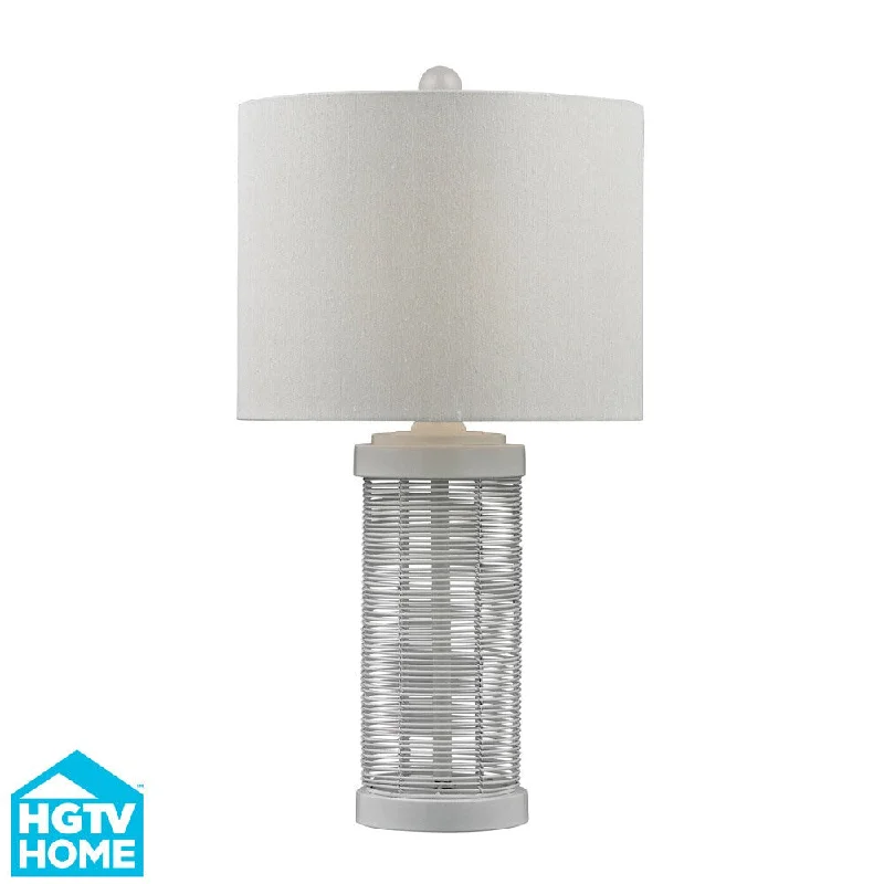 bohemian table lamps with colorful patterns for eclectic bedroomsbohemian table lamps with colorful patterns for eclectic bedroomsHGTV HOME 1-Light Gloss White Wire Base Table Lamp
