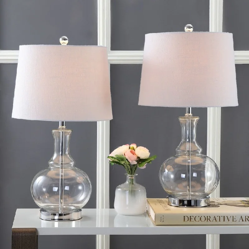 art deco table lamps with geometric shapes for a retro touchart deco table lamps with geometric shapes for a retro touchLavelle 25" Glass LED Table Lamp, Clear/Chrome (Set of 2) by JONATHAN Y