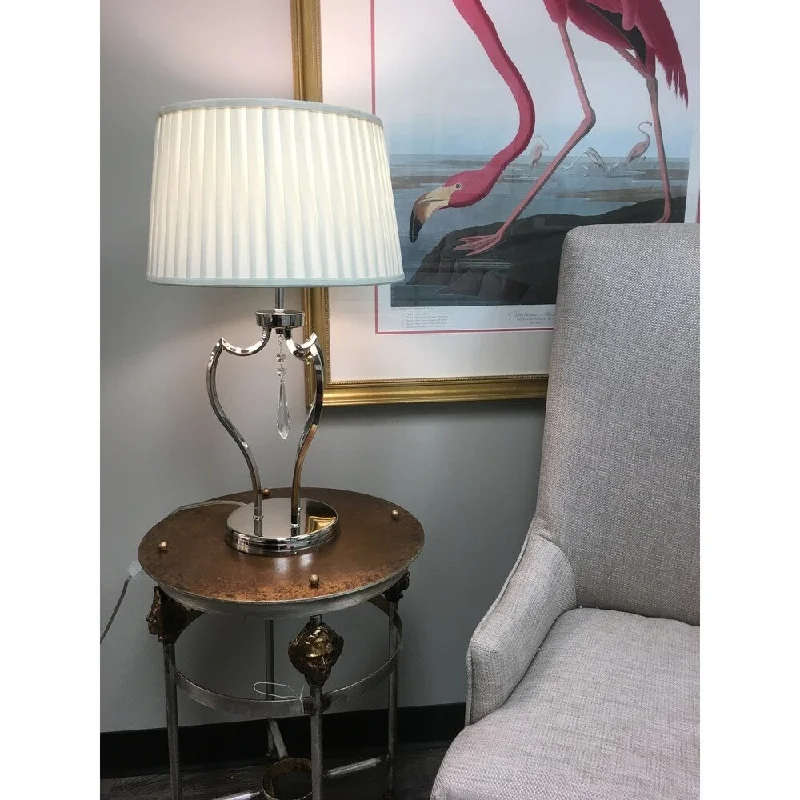 bohemian table lamps with colorful patterns for eclectic bedroomsbohemian table lamps with colorful patterns for eclectic bedroomsLucas McKearn Silver Nickel With Crystal Table Accent Lamp