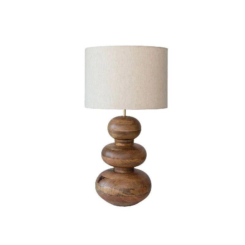 glass table lamps with a frosted surface for soft light diffusionglass table lamps with a frosted surface for soft light diffusionMango Wood Table Lamp with Linen Shade - 14.0"L x 14.0"W x 26.0"H