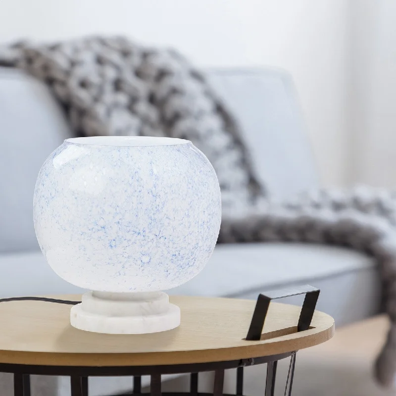 marble table lamps with a luxurious veined pattern for high end decormarble table lamps with a luxurious veined pattern for high end decorMiranda River of Goods Blue and White Glass and Marble Globe Shade 13-Inch Accent Lamp - 9.75" x 9.75" x 13"