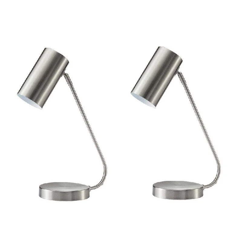 asian inspired table lamps with bamboo accents for a zen atmosphereasian inspired table lamps with bamboo accents for a zen atmosphereQ-Max 20"H Modern Contemporary Silver Metal Drum Shape Shade Adjustable Desk Table Lamp, Set of 2