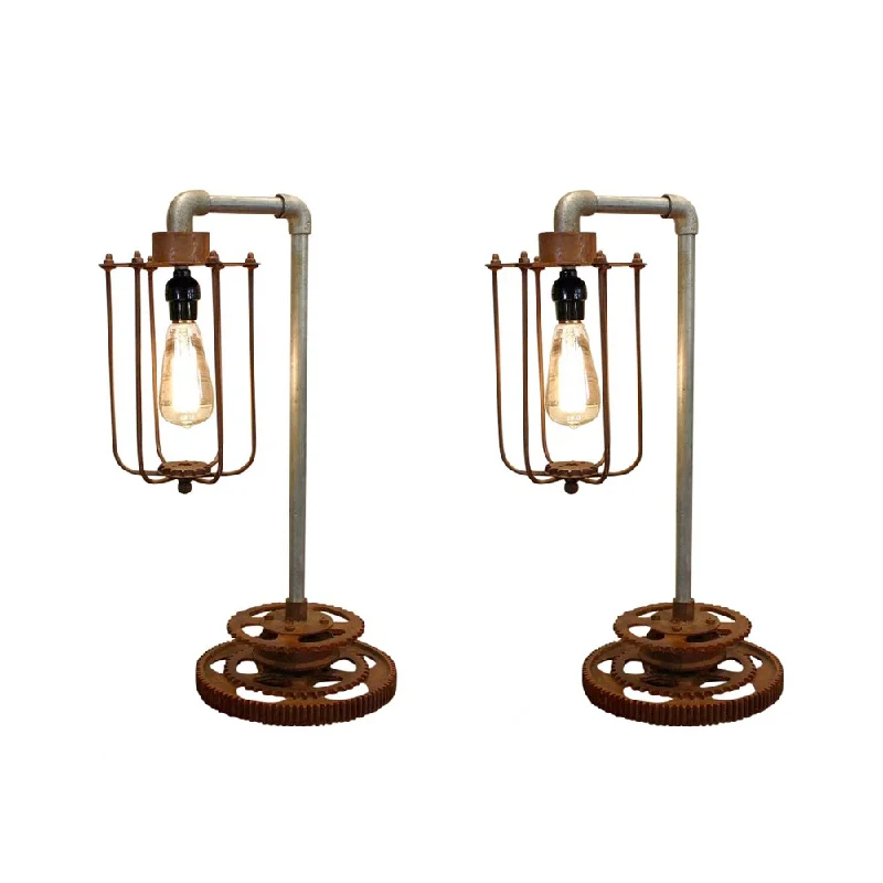 mid century modern table lamps with iconic designs for a stylish studymid century modern table lamps with iconic designs for a stylish studyRivet and Rust Industrial Gear Lamps (Set of 2)