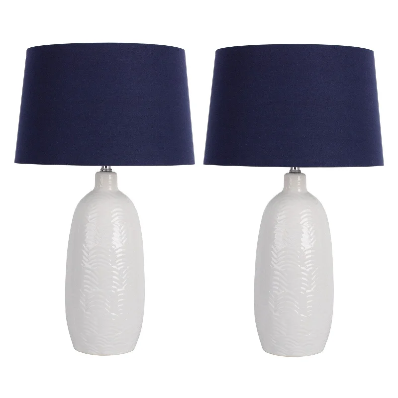 White with Navy Shade
