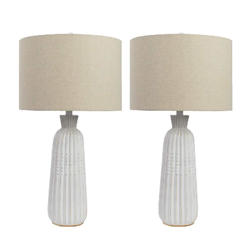 leather table lamps with a distressed texture for a rugged charmleather table lamps with a distressed texture for a rugged charmSavion Ribbed Resin Table Lamp - Set of 2