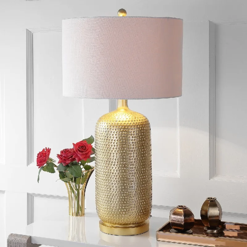 bohemian table lamps with colorful patterns for eclectic bedroomsbohemian table lamps with colorful patterns for eclectic bedroomsSophia 30" Resin LED Table Lamp, Gold by JONATHAN Y