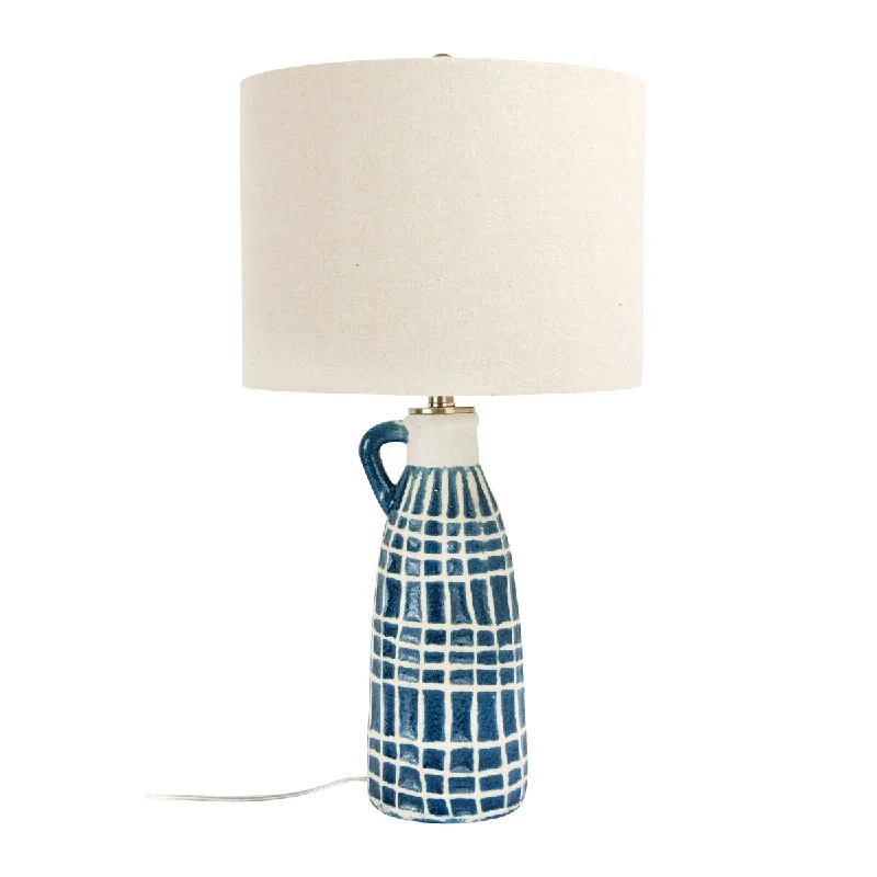 ceramic table lamps with hand painted designs for an artistic touchceramic table lamps with hand painted designs for an artistic touchStoneware Table Lamp with Linen Shade