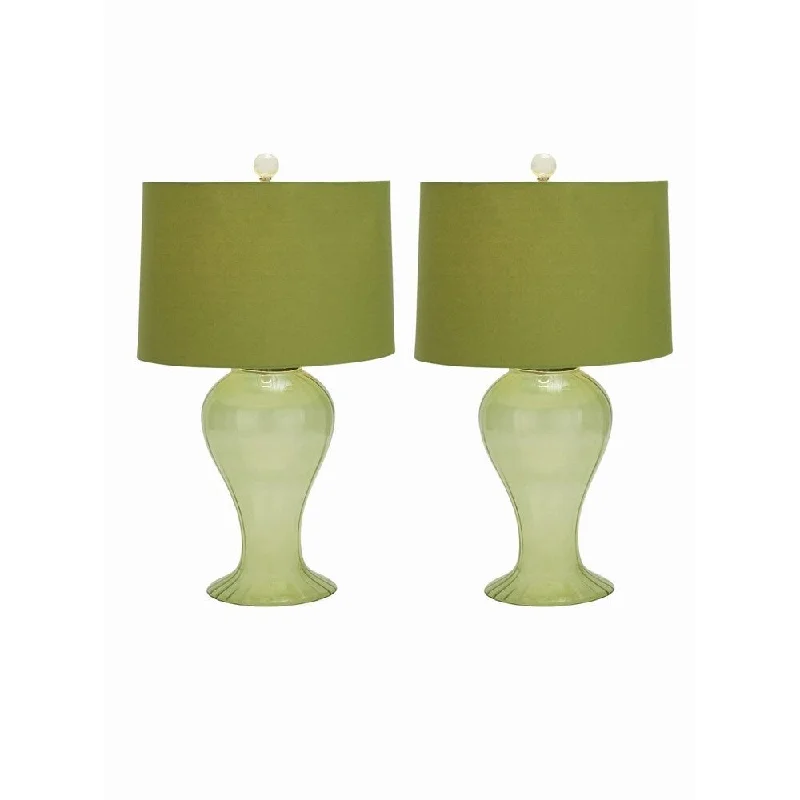 ceramic table lamps with hand painted designs for an artistic touchceramic table lamps with hand painted designs for an artistic touchStudio 350 Set of 2, Glass Light Green Table Lamp 27 inches high