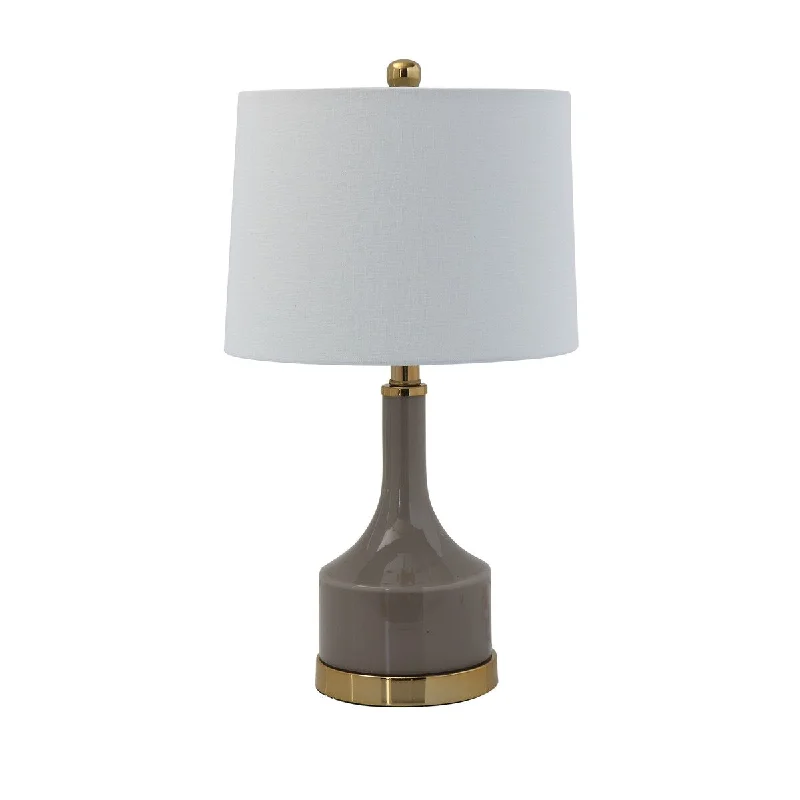 modern minimalist table lamps for contemporary living roomsmodern minimalist table lamps for contemporary living roomsTaupe Glass Lamp with Gold Metal Base & Linen Shade