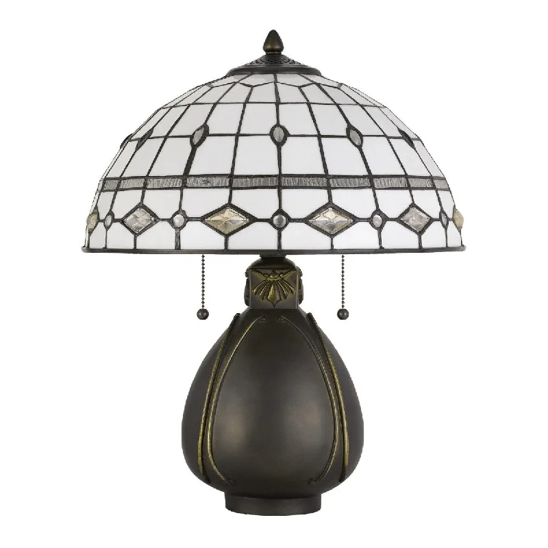 leather table lamps with a distressed texture for a rugged charmleather table lamps with a distressed texture for a rugged charm20 Inch Table Lamp with Tiffany Glass, Grey, Antique Brass