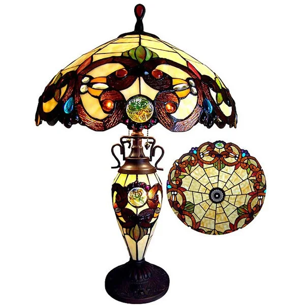 marble table lamps with a luxurious veined pattern for high end decormarble table lamps with a luxurious veined pattern for high end decorTiffany Style Victorian Design Double Lit 2+1-light Table Lamp
