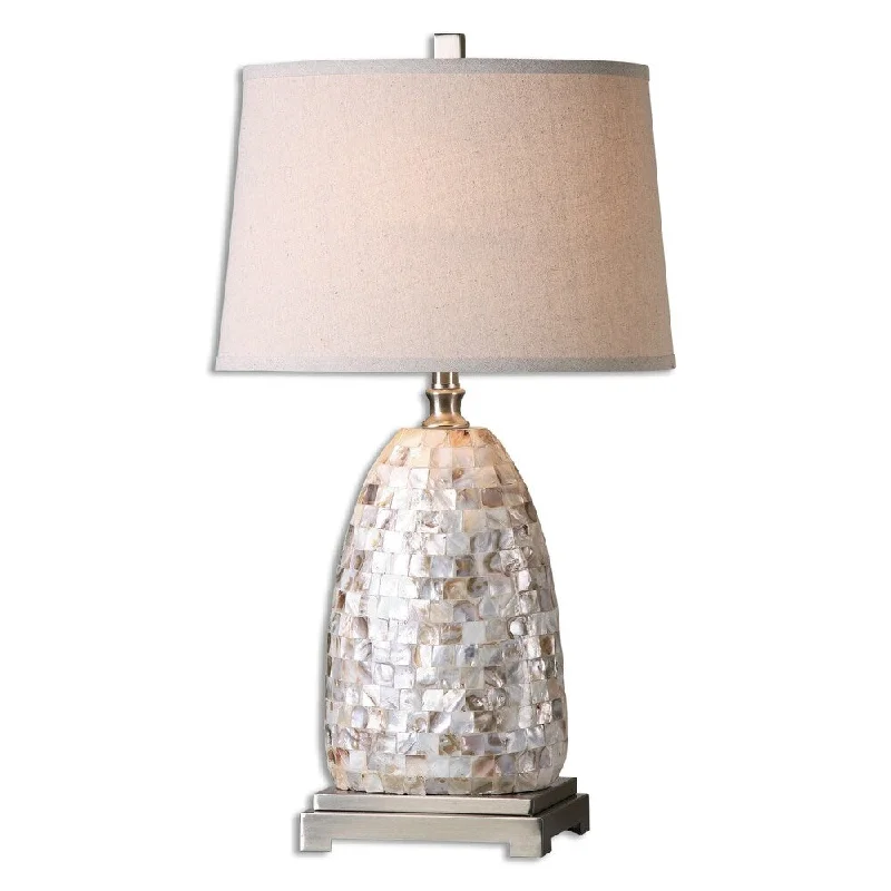 marble table lamps with a luxurious veined pattern for high end decormarble table lamps with a luxurious veined pattern for high end decorUttermost Capurso 1-light Shell Table Lamp